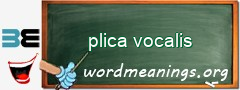 WordMeaning blackboard for plica vocalis